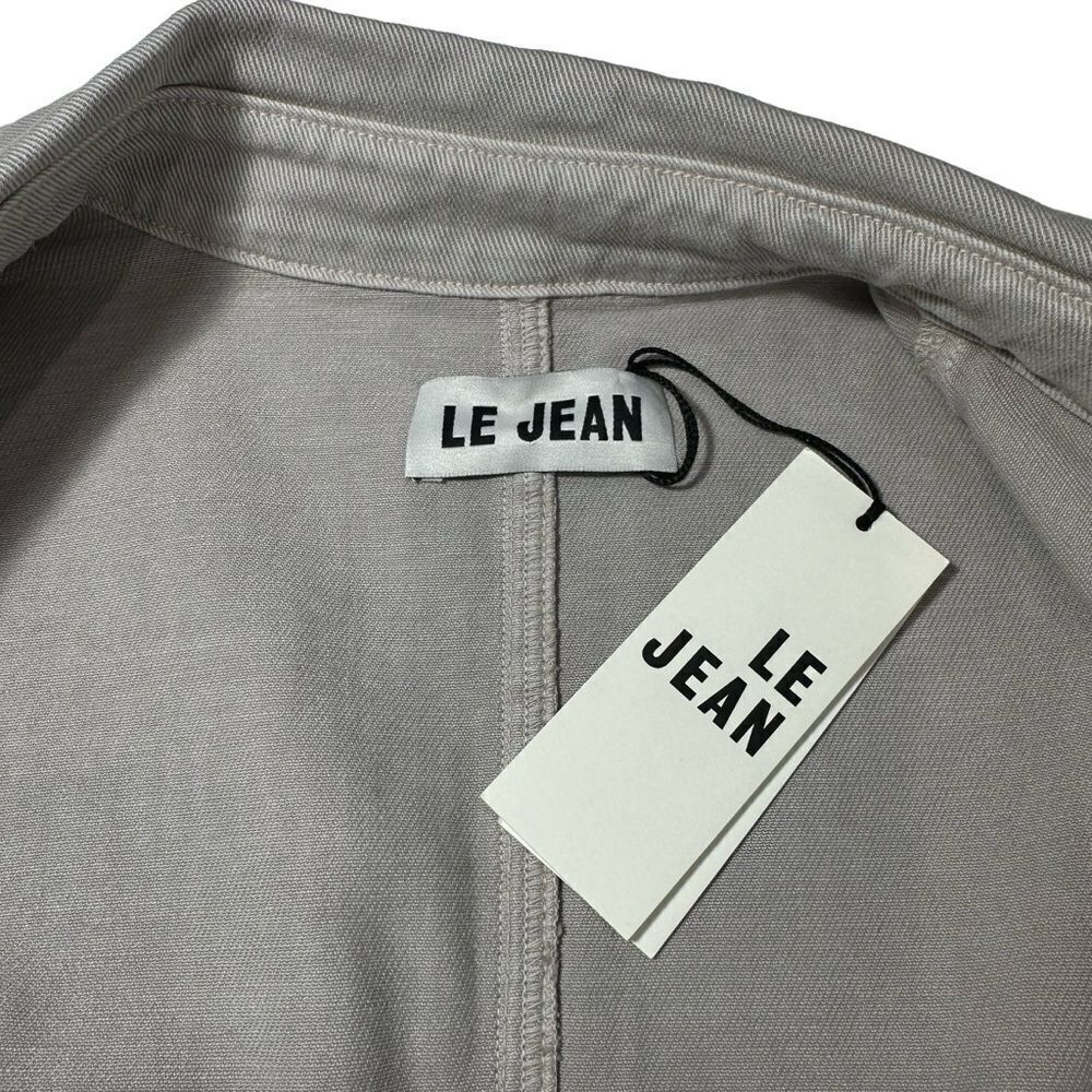 NWT Le‎ Jean Eliza Denim Taupe Mini Shirt Dress, XS - Picture 8 of 13